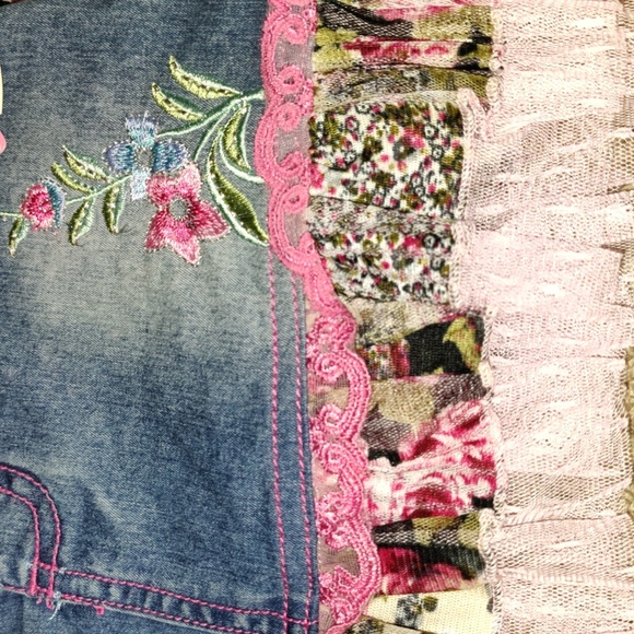 NWT Girls 2 Piece Jean Skirt and Wrap Set - Picture 2 of 7